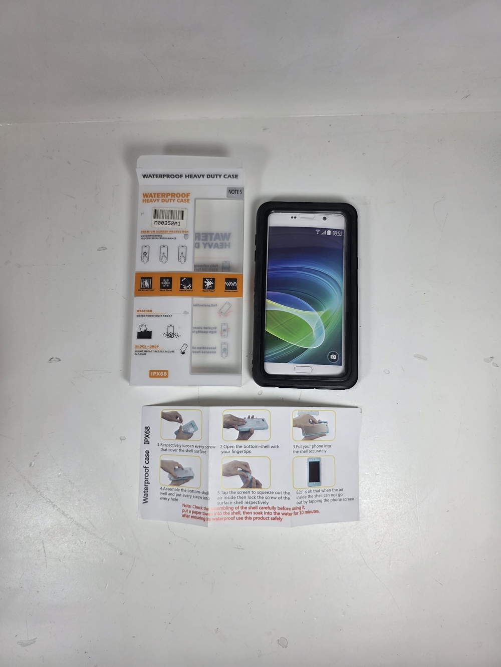 Universal Waterproof Heavy Duty Phone Case Note 5 - Black